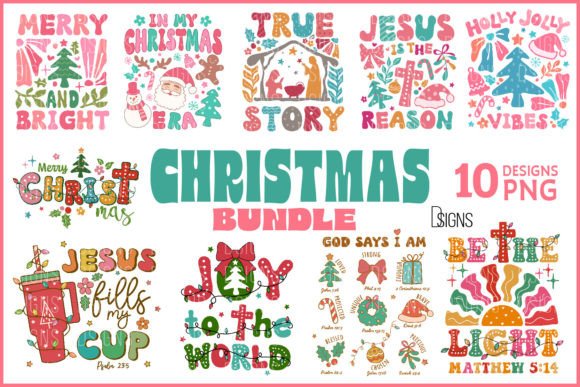 Boho Christmas Christian Jesus Bundle