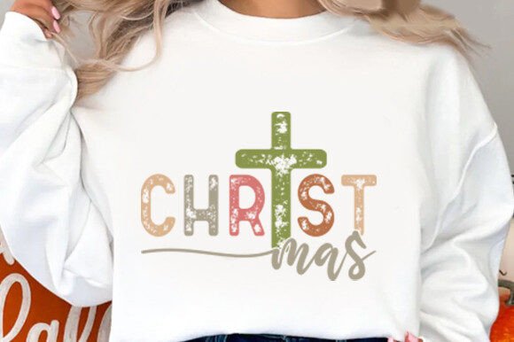Christmas Cross PNG Jesus for T-Shirt Designs