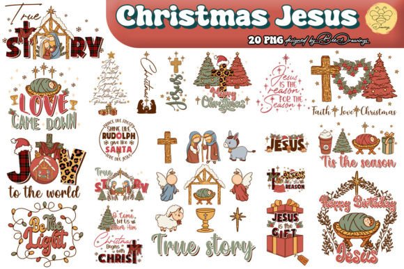 Christmas Jesus Sublimation Bundle and T-Shirt Designs