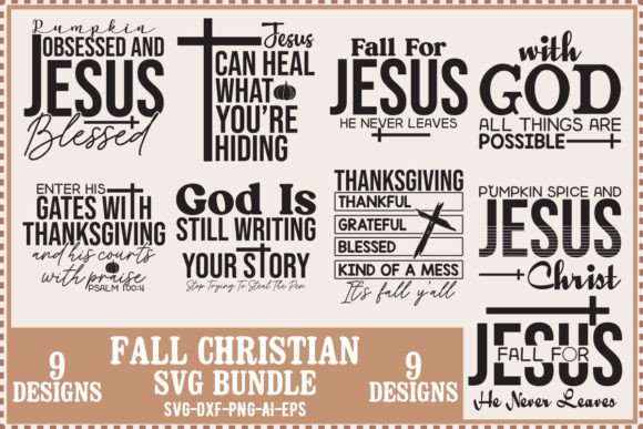 Fall Christian Svg Bundle and T-Shirt Designs