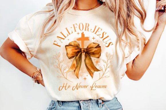 Fall for Jesus Coquette PNG and T-Shirt Designs