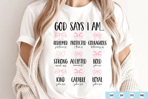 God Says I Am Svg, Christian Bow Svg Png