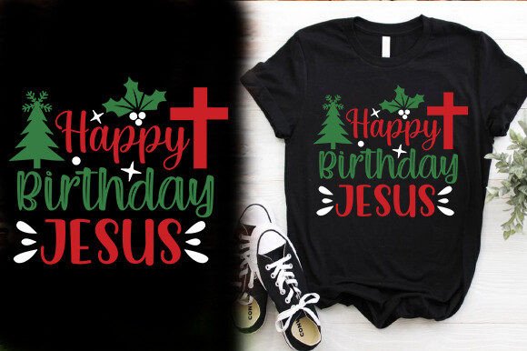 HAPPY BIRTHDAY JESUS VECTOR TSHIRT DESIG T-Shirt Designs