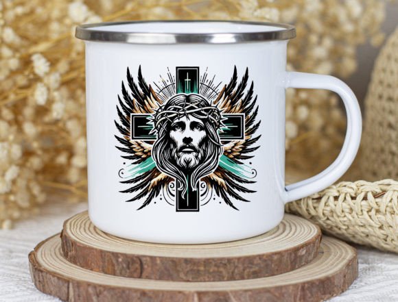 Jesus Cross with Crown of Thorns Png for T-Shirt Designs