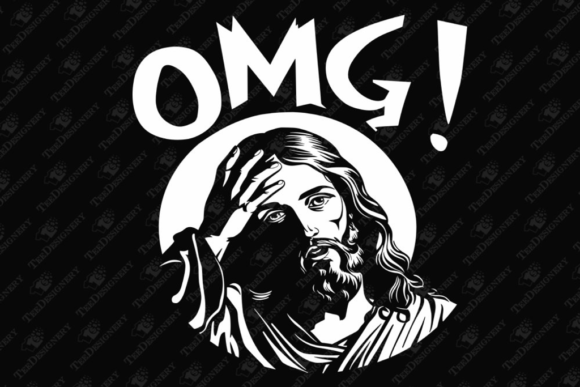 OMG Jesus Facepalm Meme Humor Sarcasm T-Shirt Designs