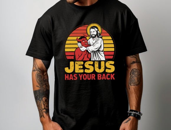 Retro Christian Png, Funny Jesus Png for T-Shirt Designs