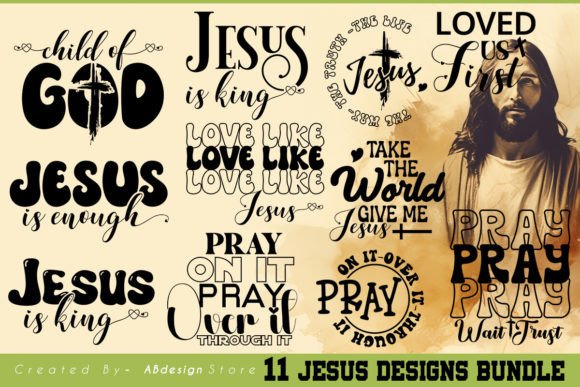 Retro Groovy Jesus Design Bundle