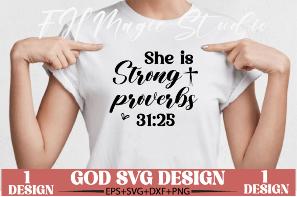 She is Strong, Christian Svg T-Shirt Designs