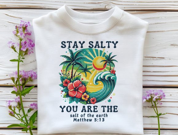 Stay Salty Design PNG, Retro Christian